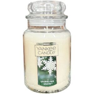 Yankee Candle Sparkling Snow 22 Oz. Winter Holiday Jar Candle with Lid. NEW.
